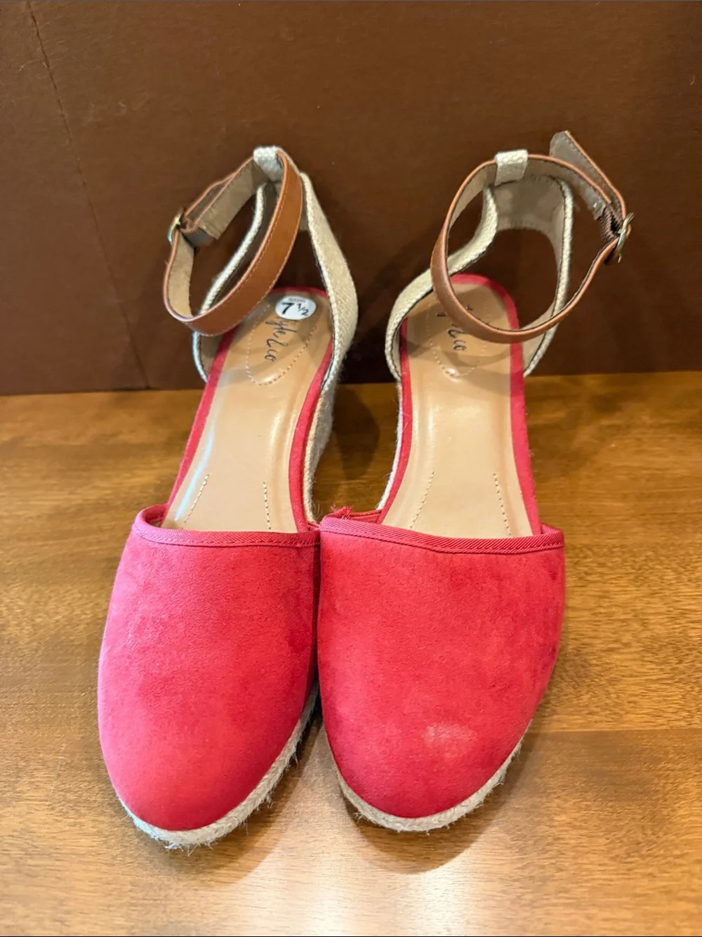 Style & Co. Coral Pink Espadrille Wedge Sandals with Ankle Strap